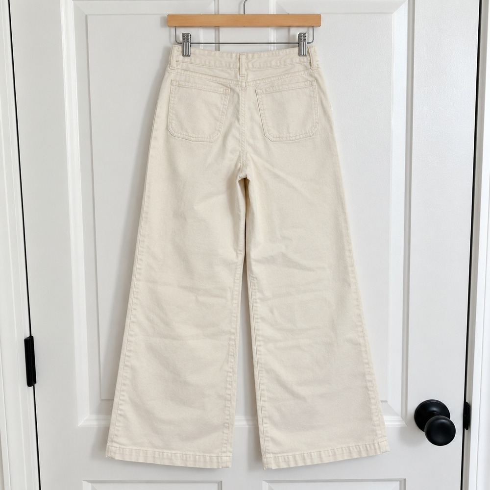 Madewell Wide Leg Corduroy Pant Vintage Ivory Winter White Stretch Minimalist 30 - Picture 4 of 12